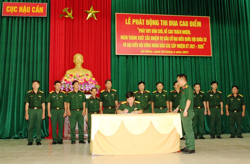 Cục Hậu cần (Quân khu 5) phát động thi đua cao điểm hoàn thành xuất sắc nhiệm vụ bầu cử